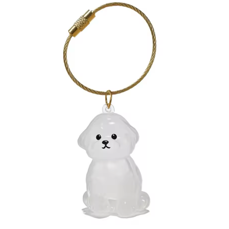 Crystal Clear Dog Keychain