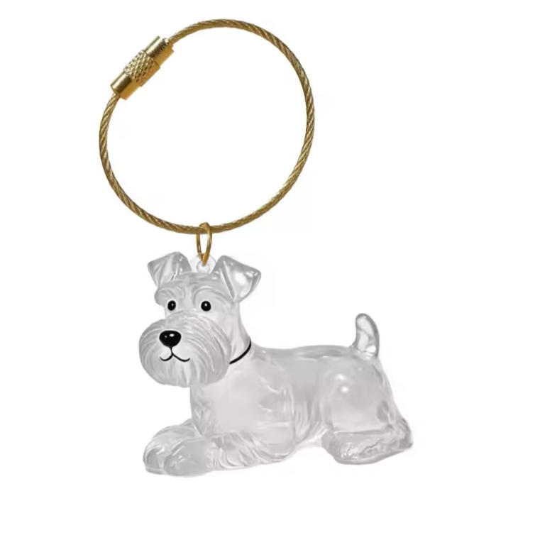 Crystal Clear Dog Keychain