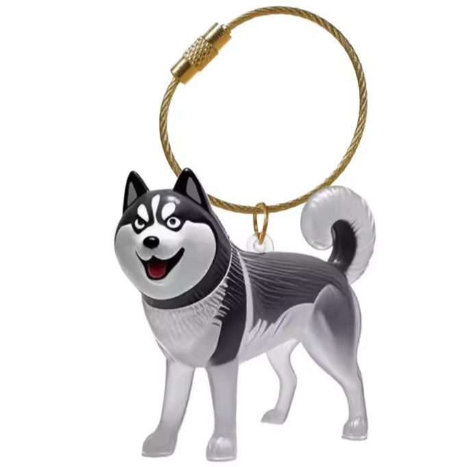 Crystal Clear Dog Keychain