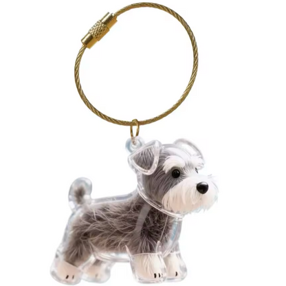 Crystal Clear Dog Keychain