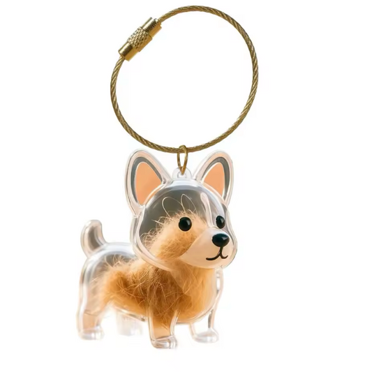 Crystal Clear Dog Keychain