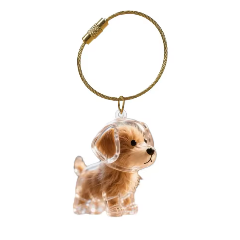 Crystal Clear Dog Keychain